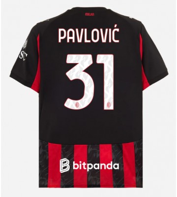 AC Milan Strahinja Pavlovic #31 Domácí Dres 2025-26 Krátkým Rukávem