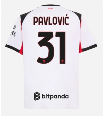 AC Milan Strahinja Pavlovic #31 Venkovní Dres 2025-26 Krátkým Rukávem