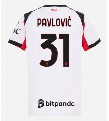 AC Milan Strahinja Pavlovic #31 Venkovní Dres pro Dámy 2025-26 Krátkým Rukávem