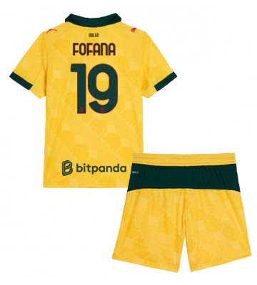AC Milan Youssouf Fofana #19 Alternativní dres komplet pro Děti 2025-26 Krátkým Rukávem (+ Krátké kalhoty)
