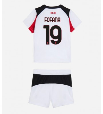 AC Milan Youssouf Fofana #19 Venkovní dres komplet pro Děti 2025-26 Krátkým Rukávem (+ Krátké kalhoty)