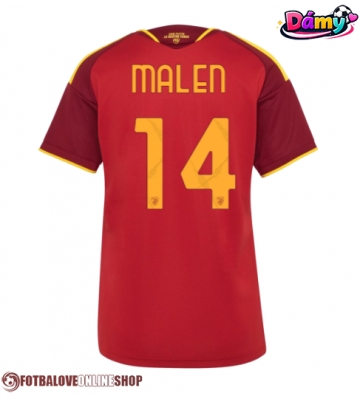 AS Roma Donyell Malen #14 Domácí Dres pro Dámy 2026-27 Krátkým Rukávem