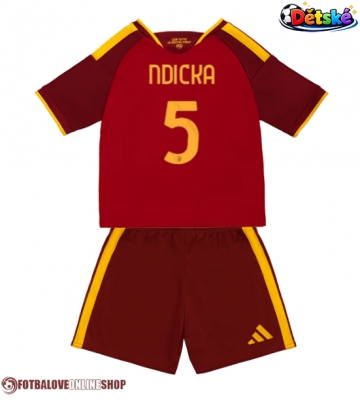 AS Roma Evan Ndicka #5 Domácí dres komplet pro Děti 2026-27 Krátkým Rukávem (+ Krátké kalhoty)