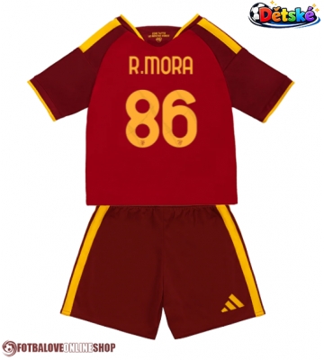 AS Roma Rodrigo Mora #86 Domácí dres komplet pro Děti 2026-27 Krátkým Rukávem (+ Krátké kalhoty)
