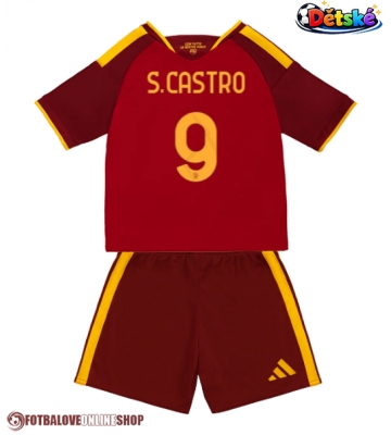 AS Roma Santiago Castro #9 Domácí dres komplet pro Děti 2026-27 Krátkým Rukávem (+ Krátké kalhoty)