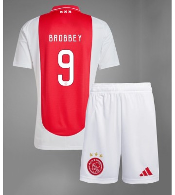 Ajax Brian Brobbey #9 Domácí dres komplet pro Děti 2024-25 Krátkým Rukávem (+ Krátké kalhoty)