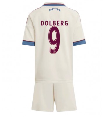 Ajax Kasper Dolberg #9 Alternativní dres komplet pro Děti 2025-26 Krátkým Rukávem (+ Krátké kalhoty)