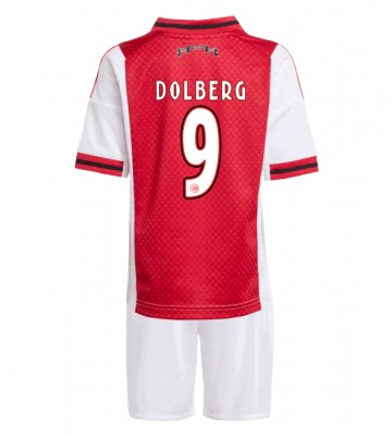 Ajax Kasper Dolberg #9 Domácí dres komplet pro Děti 2025-26 Krátkým Rukávem (+ Krátké kalhoty)