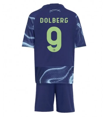 Ajax Kasper Dolberg #9 Venkovní dres komplet pro Děti 2025-26 Krátkým Rukávem (+ Krátké kalhoty)