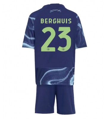 Ajax Steven Berghuis #23 Venkovní dres komplet pro Děti 2025-26 Krátkým Rukávem (+ Krátké kalhoty)