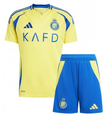 Al-Nassr Domácí dres komplet pro Děti 2024-25 Krátkým Rukávem (+ Krátké kalhoty)