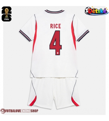 Anglie Declan Rice #4 Domácí dres komplet pro Děti MS 2026 Krátkým Rukávem (+ Krátké kalhoty)