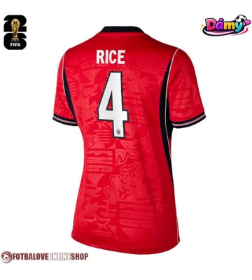 Anglie Declan Rice #4 Venkovní Dres pro Dámy MS 2026 Krátkým Rukávem