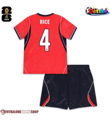 Anglie Declan Rice #4 Venkovní dres komplet pro Děti MS 2026 Krátkým Rukávem (+ Krátké kalhoty)