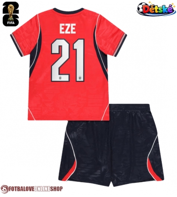 Anglie Eberechi Eze #21 Venkovní dres komplet pro Děti MS 2026 Krátkým Rukávem (+ Krátké kalhoty)