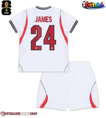 Anglie Reece James #24 Domácí dres komplet pro Děti MS 2026 Krátkým Rukávem (+ Krátké kalhoty)