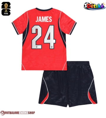 Anglie Reece James #24 Venkovní dres komplet pro Děti MS 2026 Krátkým Rukávem (+ Krátké kalhoty)