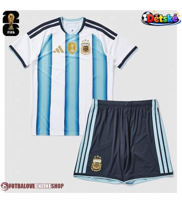 Argentina Domácí dres komplet pro Děti MS 2026 Krátkým Rukávem (+ Krátké kalhoty)