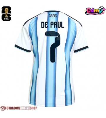 Argentina Rodrigo De Paul #7 Domácí Dres pro Dámy MS 2026 Krátkým Rukávem
