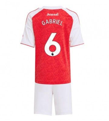 Arsenal Gabriel Magalhaes #6 Domácí dres komplet pro Děti 2025-26 Krátkým Rukávem (+ Krátké kalhoty)