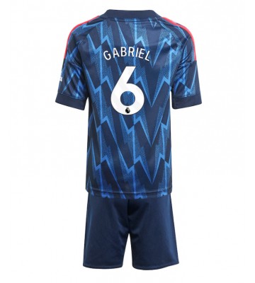 Arsenal Gabriel Magalhaes #6 Venkovní dres komplet pro Děti 2025-26 Krátkým Rukávem (+ Krátké kalhoty)