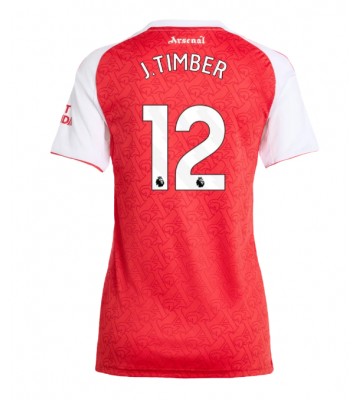 Arsenal Jurrien Timber #12 Domácí Dres pro Dámy 2025-26 Krátkým Rukávem