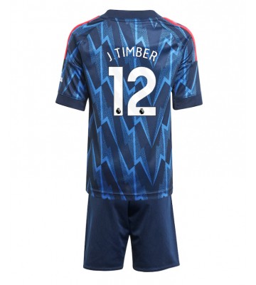 Arsenal Jurrien Timber #12 Venkovní dres komplet pro Děti 2025-26 Krátkým Rukávem (+ Krátké kalhoty)