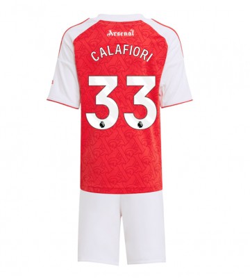 Arsenal Riccardo Calafiori #33 Domácí dres komplet pro Děti 2025-26 Krátkým Rukávem (+ Krátké kalhoty)
