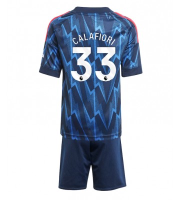 Arsenal Riccardo Calafiori #33 Venkovní dres komplet pro Děti 2025-26 Krátkým Rukávem (+ Krátké kalhoty)