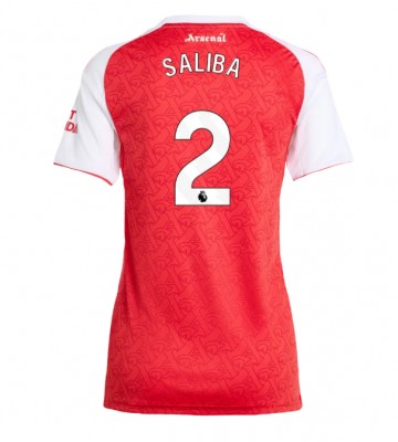 Arsenal William Saliba #2 Domácí Dres pro Dámy 2025-26 Krátkým Rukávem