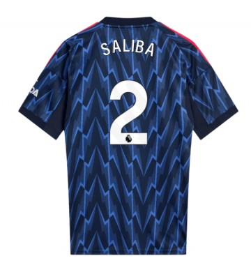 Arsenal William Saliba #2 Venkovní Dres 2025-26 Krátkým Rukávem