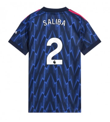 Arsenal William Saliba #2 Venkovní Dres pro Dámy 2025-26 Krátkým Rukávem