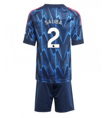 Arsenal William Saliba #2 Venkovní dres komplet pro Děti 2025-26 Krátkým Rukávem (+ Krátké kalhoty)