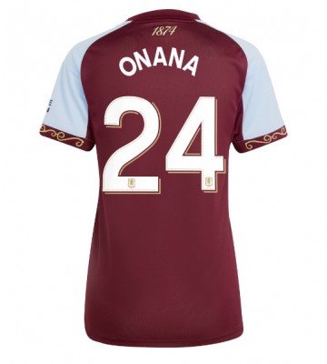 Aston Villa Amadou Onana #24 Domácí Dres pro Dámy 2025-26 Krátkým Rukávem