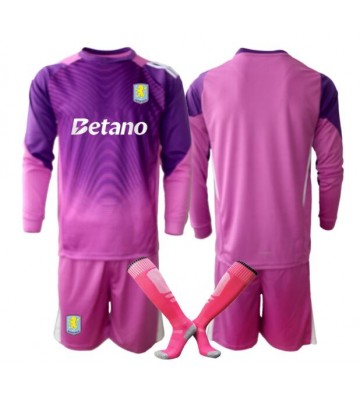 Aston Villa Brankář Alternativní dres komplet pro Děti 2025-26 Dlouhým Rukávem (+ Krátké kalhoty)