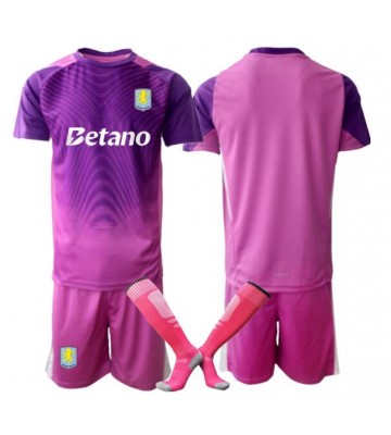 Aston Villa Brankář Alternativní dres komplet pro Děti 2025-26 Krátkým Rukávem (+ Krátké kalhoty)