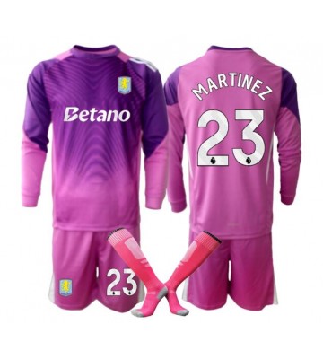 Aston Villa Emiliano Martinez #23 Brankář Alternativní dres komplet pro Děti 2025-26 Dlouhým Rukávem (+ Krátké kalhoty)