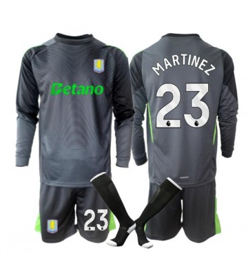 Aston Villa Emiliano Martinez #23 Brankář Domácí dres komplet pro Děti 2025-26 Dlouhým Rukávem (+ Krátké kalhoty)
