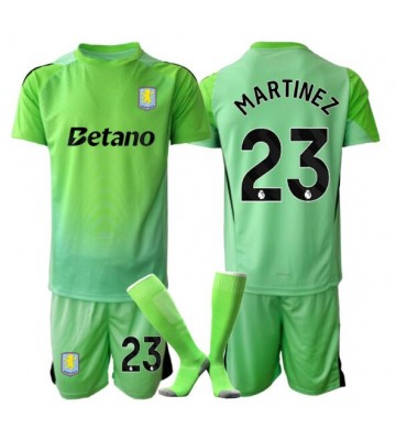 Aston Villa Emiliano Martinez #23 Brankář Venkovní dres komplet pro Děti 2025-26 Krátkým Rukávem (+ Krátké kalhoty)