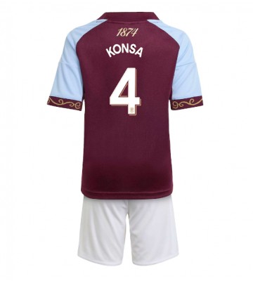 Aston Villa Ezri Konsa #4 Domácí dres komplet pro Děti 2025-26 Krátkým Rukávem (+ Krátké kalhoty)