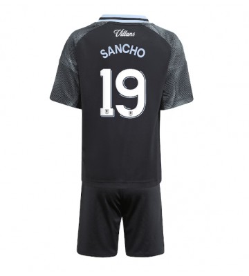 Aston Villa Jadon Sancho #19 Venkovní dres komplet pro Děti 2025-26 Krátkým Rukávem (+ Krátké kalhoty)