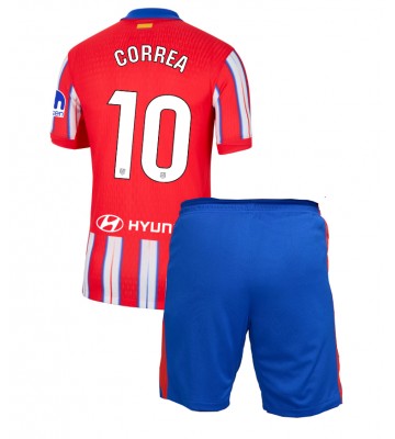 Atletico Madrid Angel Correa #10 Domácí dres komplet pro Děti 2024-25 Krátkým Rukávem (+ Krátké kalhoty)