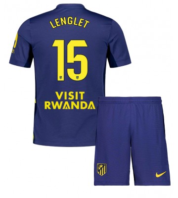 Atletico Madrid Clement Lenglet #15 Venkovní dres komplet pro Děti 2025-26 Krátkým Rukávem (+ Krátké kalhoty)