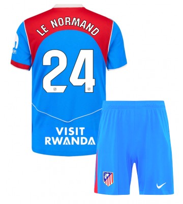 Atletico Madrid Robin Le Normand #24 Alternativní dres komplet pro Děti 2025-26 Krátkým Rukávem (+ Krátké kalhoty)