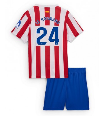 Atletico Madrid Robin Le Normand #24 Domácí dres komplet pro Děti 2025-26 Krátkým Rukávem (+ Krátké kalhoty)