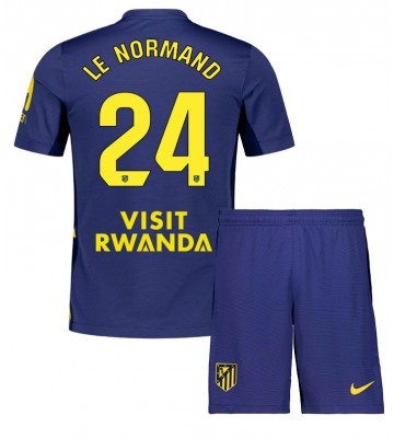 Atletico Madrid Robin Le Normand #24 Venkovní dres komplet pro Děti 2025-26 Krátkým Rukávem (+ Krátké kalhoty)