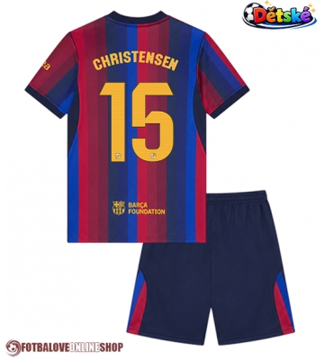 Barcelona Andreas Christensen #15 Domácí dres komplet pro Děti 2026-27 Krátkým Rukávem (+ Krátké kalhoty)
