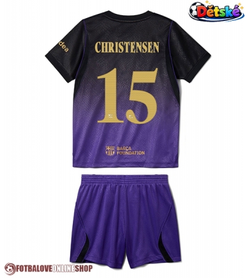 Barcelona Andreas Christensen #15 Venkovní dres komplet pro Děti 2026-27 Krátkým Rukávem (+ Krátké kalhoty)