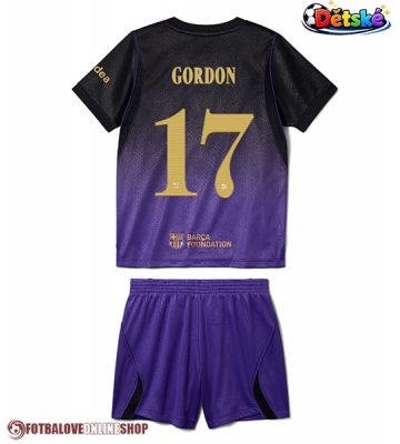 Barcelona Anthony Gordon #17 Venkovní dres komplet pro Děti 2026-27 Krátkým Rukávem (+ Krátké kalhoty)