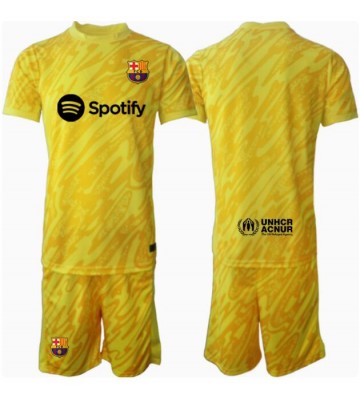 Barcelona Brankář Domácí dres komplet pro Děti 2024-25 Krátkým Rukávem (+ Krátké kalhoty)